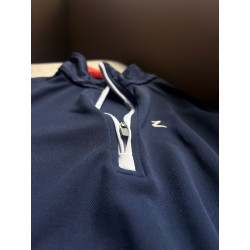 Camisa de equitación azul marino con cremallera