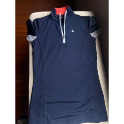 Camisa de equitación azul marino con cremallera