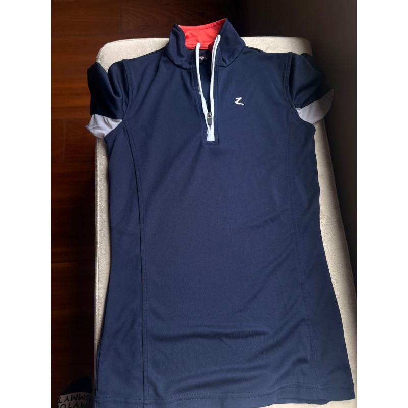 Camisa de equitación azul marino con cremallera